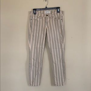 Current/Elliot stiletto pants in sage green stripe